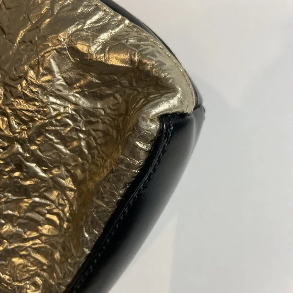 3.1 PHILLIP LIM Gold Foil‎ Leather Clutch Zip Closure